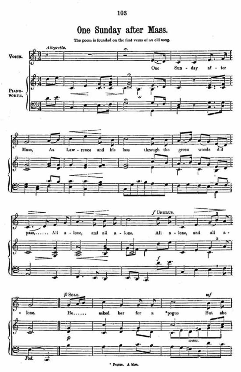 Music score to One Sunday after Mass