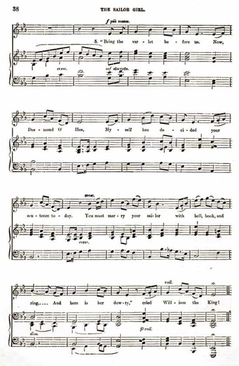 Music score to Sailor Girl