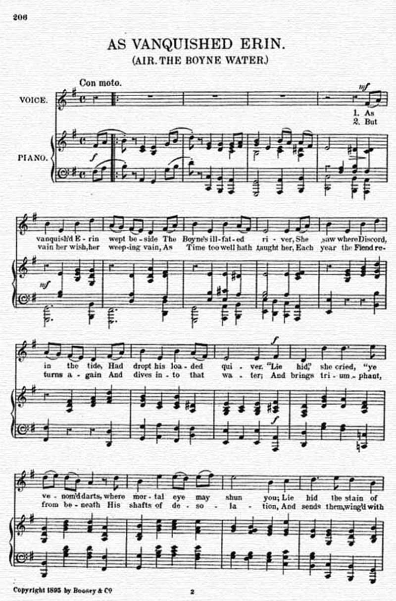 Music score to As vanquished Erin