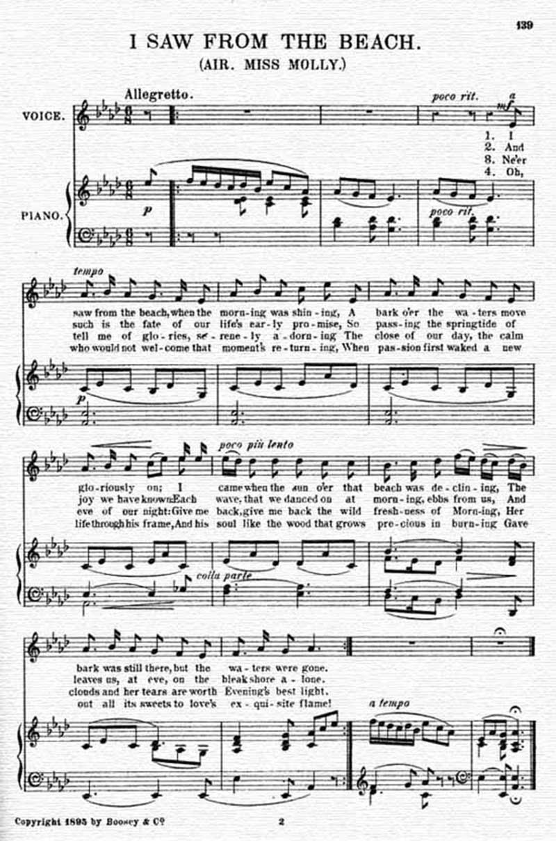 Music score to I saw from the beach