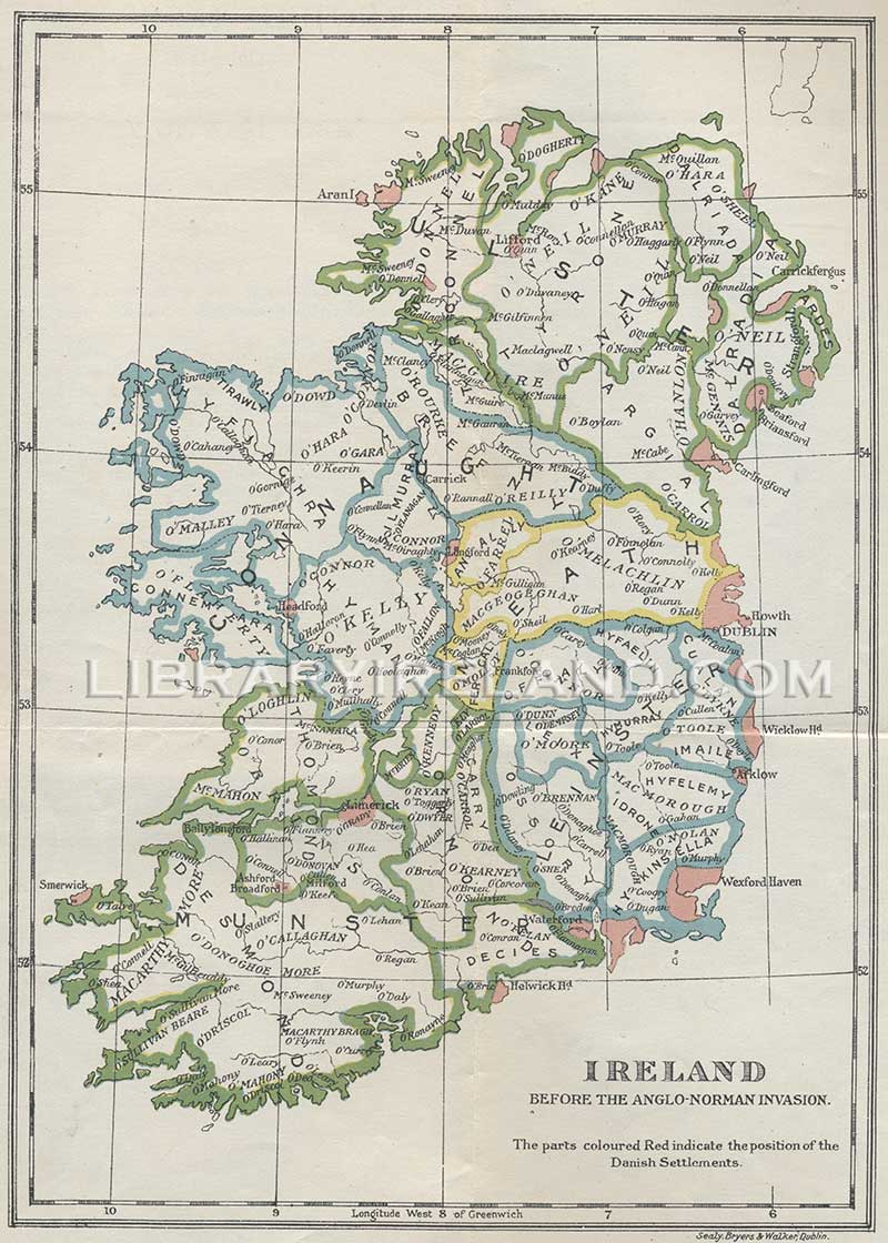 Map of Ireland before the Anglo-Norman Invasion